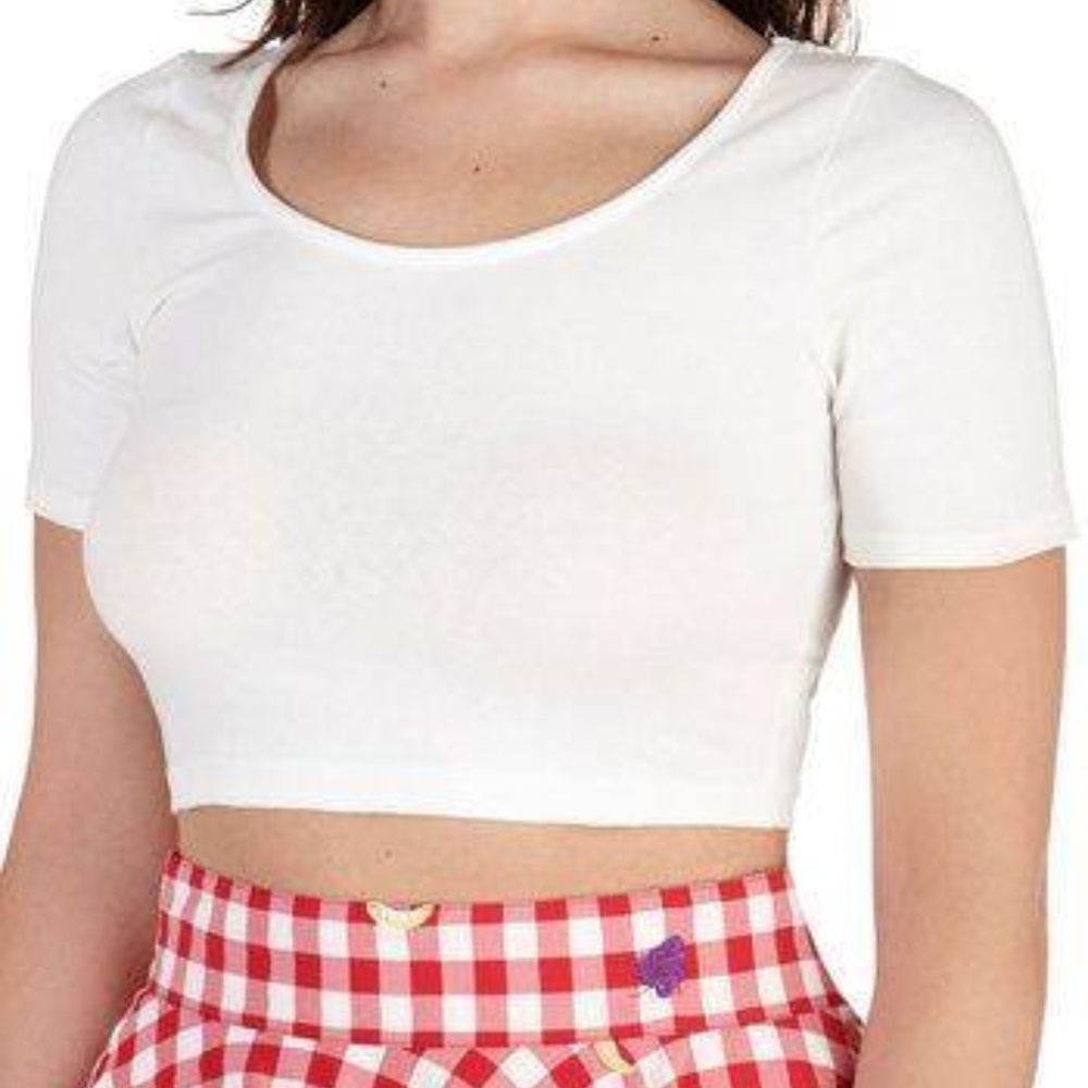 Modcloth On Crop of the World Top in White sz XS